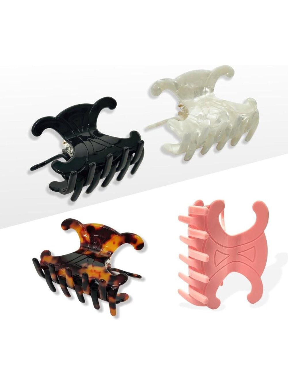 Premium Acetate Butterfly Hair Clips 4-Pack | Non-Slip Claw Clips for Thick